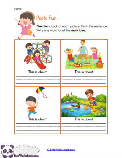 Kindergarten Main Idea Worksheet Collection