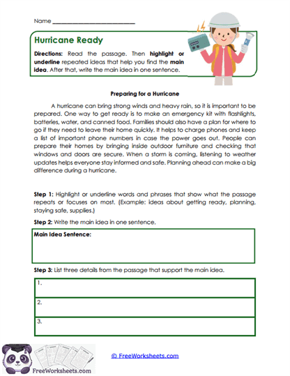 Hurricane Ready Worksheet