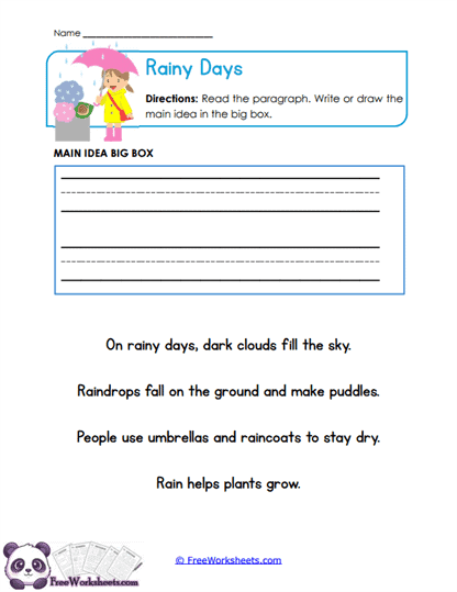 Rainy Overview Worksheet