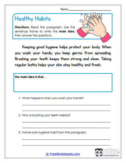 Healthy Habits Worksheet