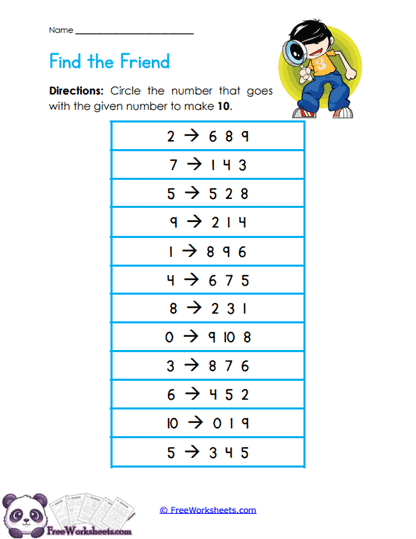 Number Allies Worksheet