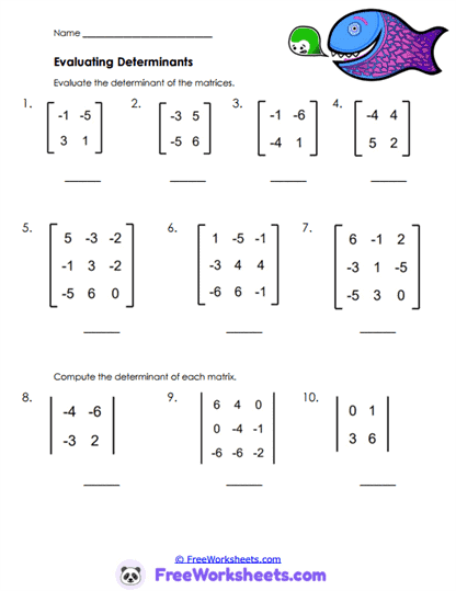 Variable Arrays Worksheet