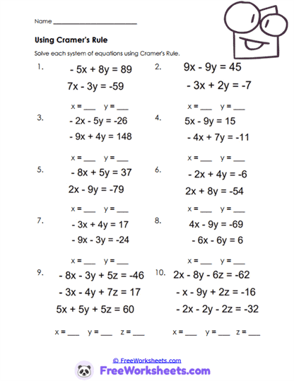 Input Arrays Worksheet
