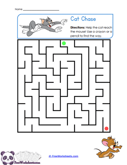 Cat Chase Worksheet