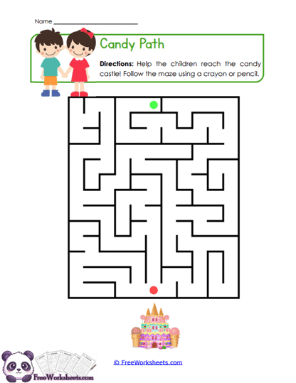 Candy Maze Worksheet