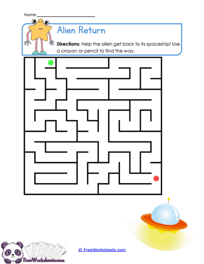 Alien Escape Worksheet
