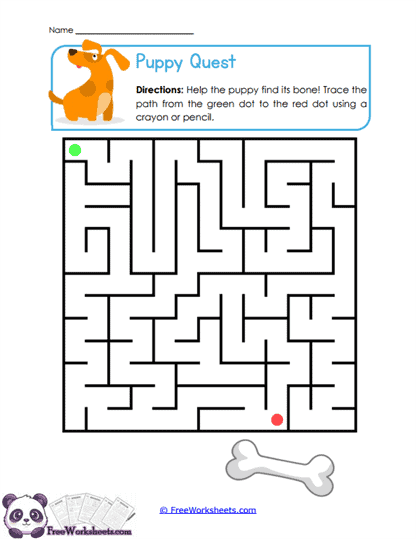 Puppy Path Worksheet