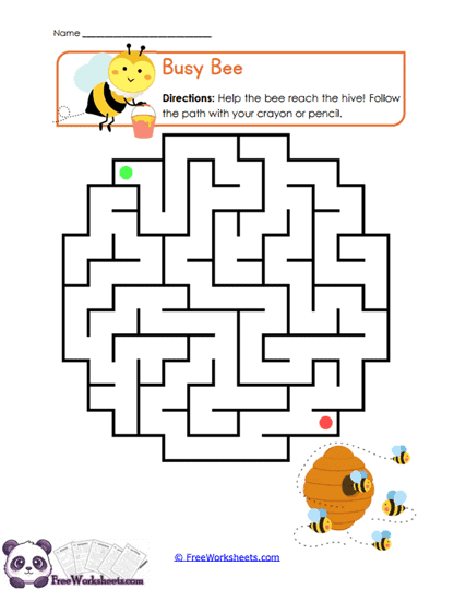 Bee Journey Worksheet