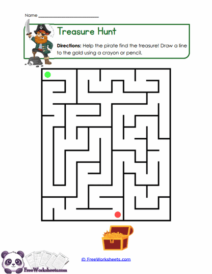 Pirate Treasure Worksheet