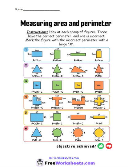 Perimeter Error Hunt Worksheet