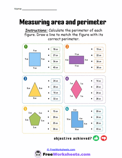 Perimeter Choices Worksheet
