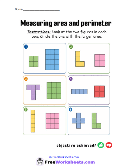 Area Pair Challenge Worksheet