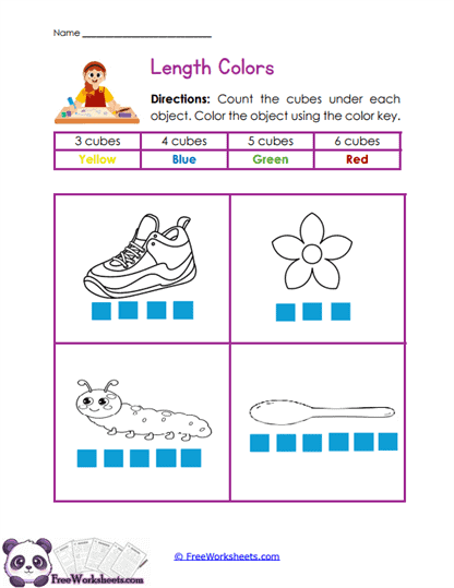 Length Colors Worksheet