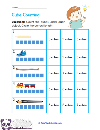 Cube Choices Worksheet