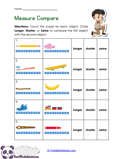 Measure Compare Worksheet