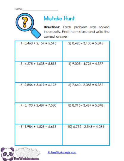 Error Detective Worksheet