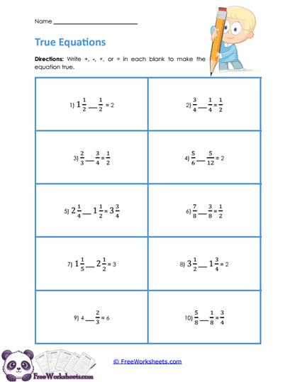 Equation Logic Worksheet
