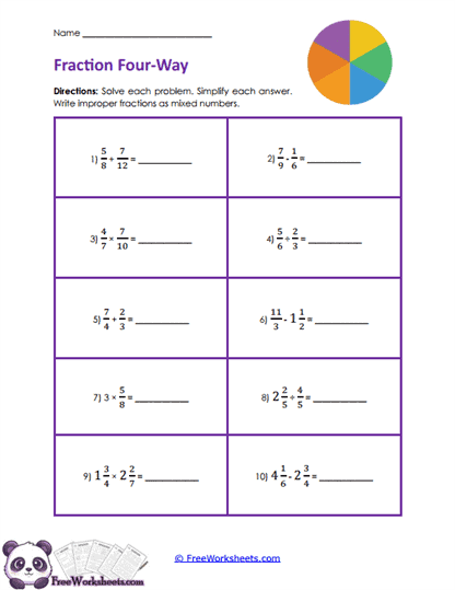 Fraction Fluency Worksheet