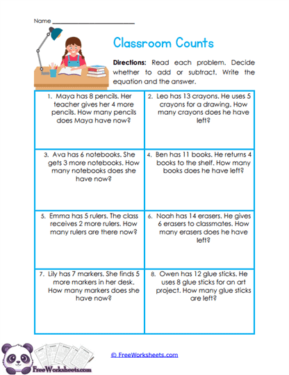 Classroom Stories Worksheet