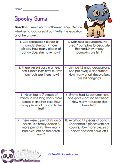 Haunted Number Tales Worksheet