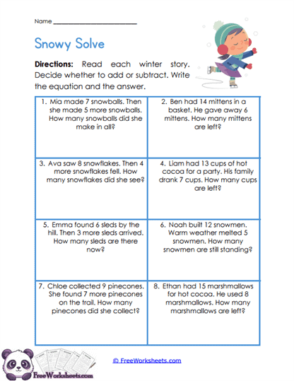 Frosty Fact Stories Worksheet
