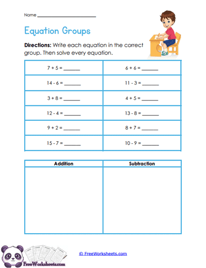 Operation Sort Worksheet