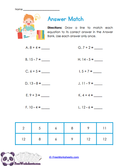 Answer Connections Worksheet