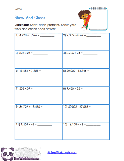 Calculation Circuit Worksheet