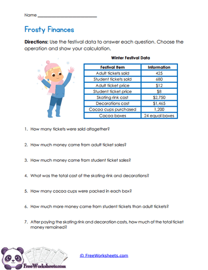 5th Grade Mixed Operations Whole Numbers Worksheet Collection