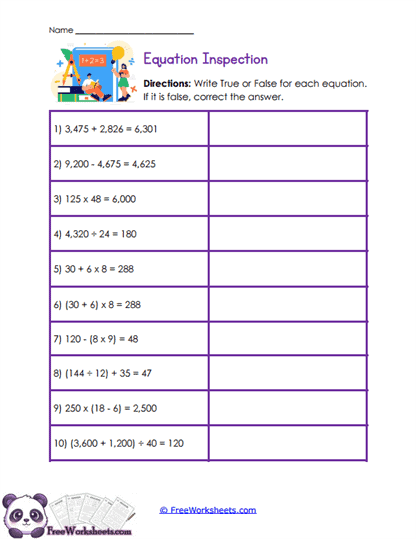 Accuracy Patrol Worksheet
