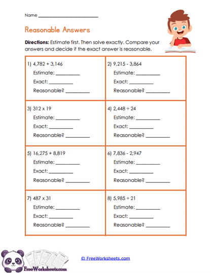 Estimate Verify Worksheet