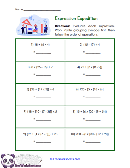 Operation Order Worksheet