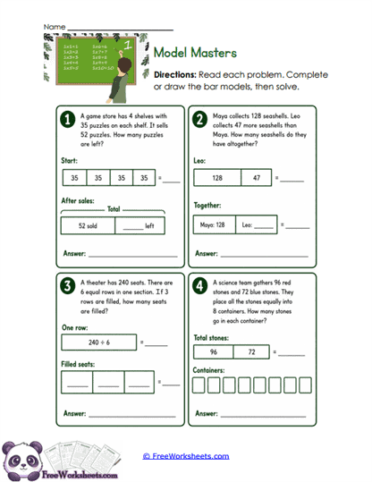 Bar Model Solver Worksheet