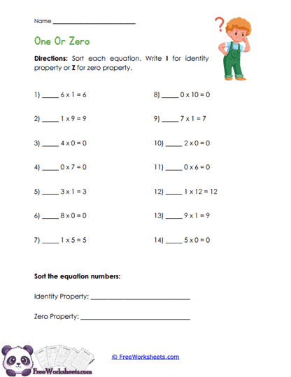 Identity Or Zero Worksheet