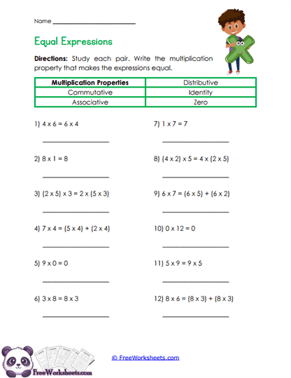 Property Connections Worksheet
