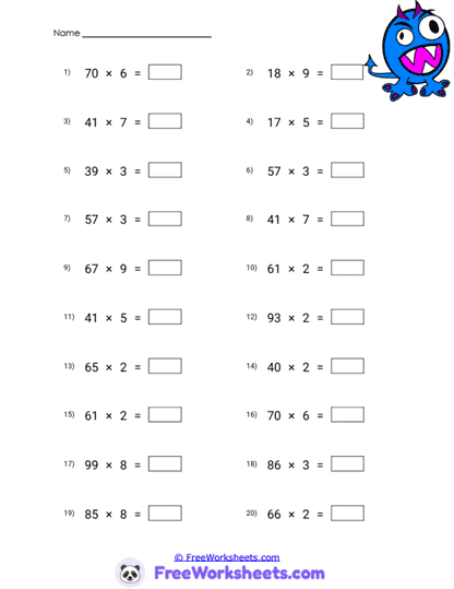 Creature Products Worksheet
