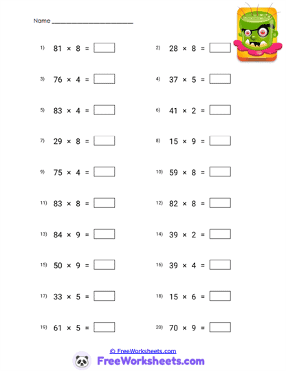 Zombie Products Worksheet
