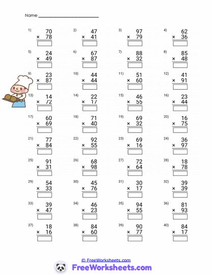 Farm Products Worksheet