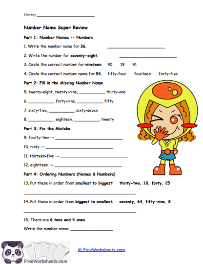 Super Review Worksheet