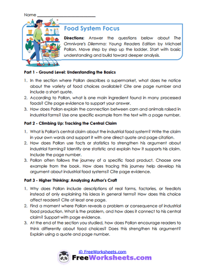 Food System Focus Worksheet
