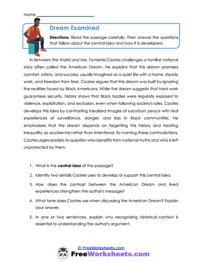Dream Examined Worksheet