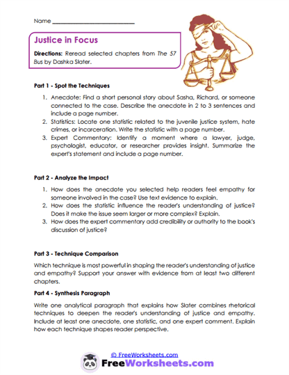 Justice in Focus Worksheet