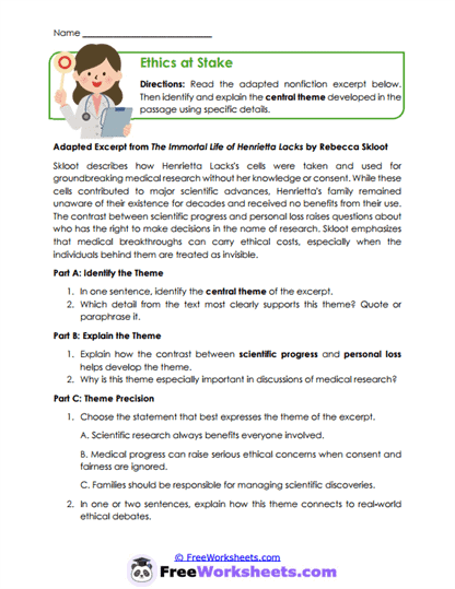 Ethics at Stake Worksheet