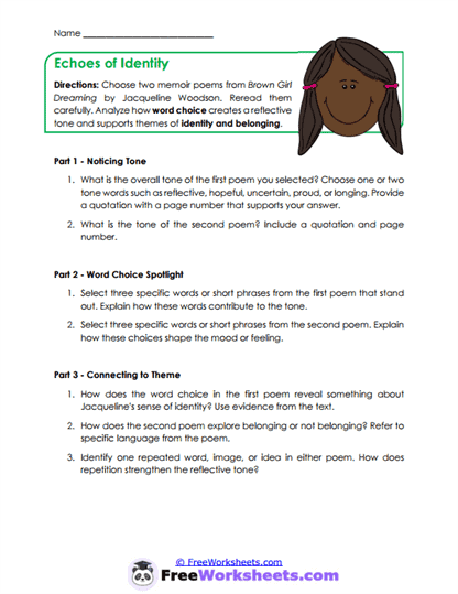 Echoes of Identity Worksheet