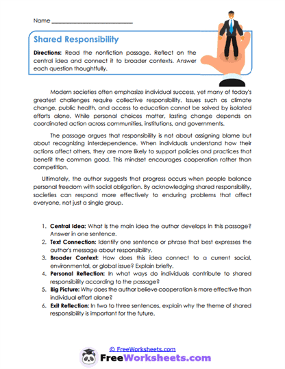 Shared Responsibility Worksheet