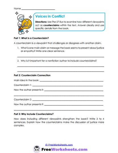 Counterclaim Voices Worksheet