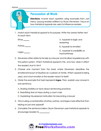 Persuasion at Work Worksheet