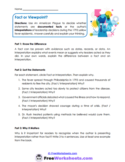 Fact Sorting Worksheet