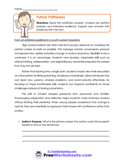 Future Pathways Worksheet