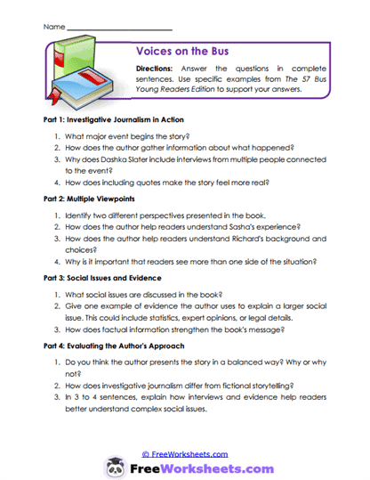Investigative Voices Worksheet